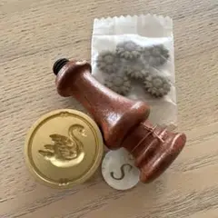 【最終値下げ中】シーリングスタンプ　白鳥(ハンドル・ワックス付)