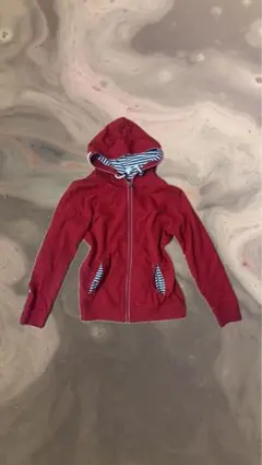 【希少】平成ギャル 赤ストライプ フード付きパーカー