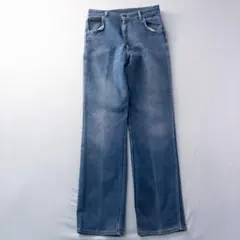 ビンテージ古着70s Lee フェード 革パッチ アメカジ タロン ワイドデニム