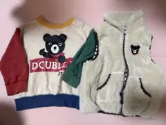 DOUBLE.B クマプリント トレーナー・ベストセット