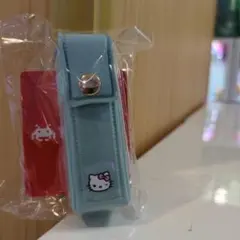 ハローキティ リップケース リップポーチ ストラップ キーホルダー 青