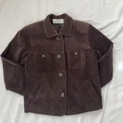 レトロコーデュロイジャケット ブラウン ショート丈 秋冬アウター