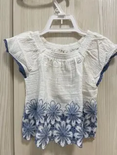 petit main / プティマイン / 80 / 花柄刺繍 / 半袖