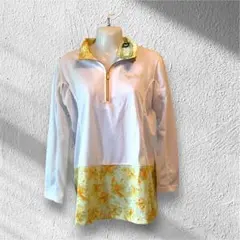 【新品】レディース　長袖シャツ（M）スポーツウェア　花柄　吸汗速乾加工　UV対策