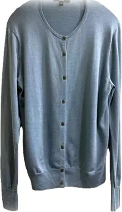 【UNIQLO】 メリノクルーネックカーディガン ブルー XL