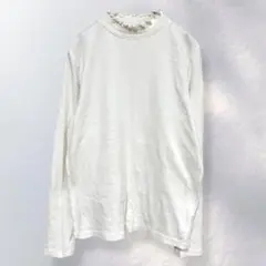 ローリーズファーム 長袖カットソー メロウ襟 無地 シンプル 綿 L《i336