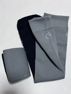 乗馬用品 エクイテーマ ソックス ロゴグレー 2足セット