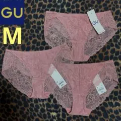 【新品】GU♡レースショーツレギュラーPINKピンクM3枚ジーユーのサムネイル
