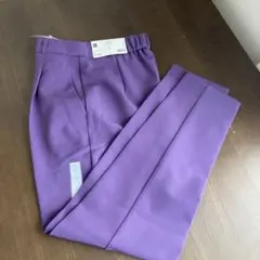 GU ストレッチテーパードパンツ S パープル