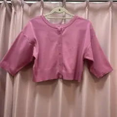 wcloset ピンク 7部袖 トップス カーディガン