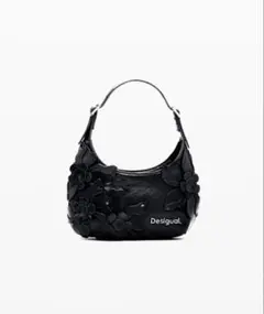 Desigual 花装飾 ショルダーバッグ 黒のサムネイル