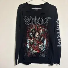 ⚫︎slipknot/スリップノット バンド ダメージ ロングTシャツ/長袖