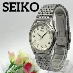 稼働品 SEIKO 腕時計 セイコー シルバー アラビア数字 クォーツ式 人気