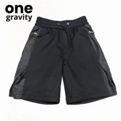 ONE gravity ワングラビティ メッシュ 異素材切替 ハーフパンツ 黒のサムネイル