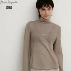 《新品》マメクロゴウチ ユニクロ メッシュハイネックT シアー