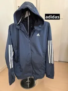 新品 adidas ウィンドブレーカー ネイビー XL レディース