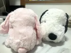 スヌーピー ピンクと白 2体セット ぬいぐるみ