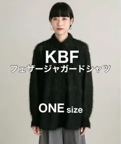 KBF フェザー　ジャガード　シャツ　ブラック　ワンサイズ　シアーのサムネイル