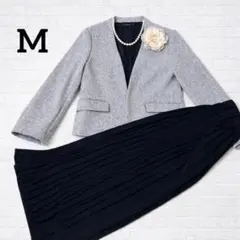 Ume*様♡ ノーカラージャケット×プリーツスカートセット M セレモニースーツ