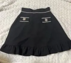 evelyn スカート ビジュー パール