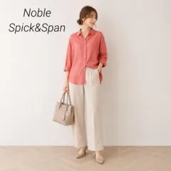 Spick&Span Noble リネンシャツ　麻100% 日本製　ピンク　長袖のサムネイル