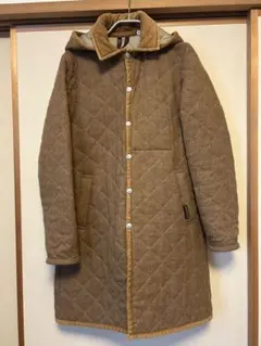 LAVENHAM ツイードキルティングコート キャメル 38 レディース