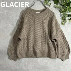 グラシア ケーブルニットセーター　長袖　モカ　M ゆったり　大きめ　カジュアル
