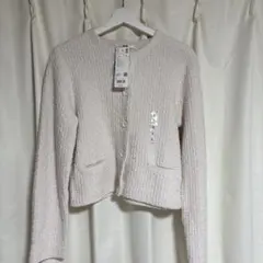 【8989様専用】UNIQLO ニットショートジャケット　ホワイト L