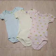 プチバトー半袖ロンパース　3枚セット