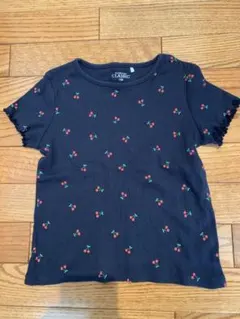 チェリー柄 ネイビー Tシャツ 130cmのサムネイル