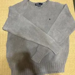 POLO ラルフローレン　ニット　セーター　グレー　クルーネック