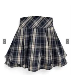 GRL インパン裏地付ティアードチェックミニスカート[dk1290]