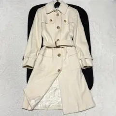 Burberry バーバリー ロングコート ノバチェック ウール アイボリー Mのサムネイル