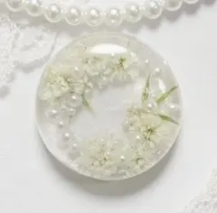 552可憐な♡レジンヘアゴム・ポニーフック スノーホワイト パール