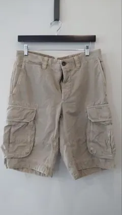 インコテックス ベージュ コットンリネンカーゴショートパンツ 4ポケット