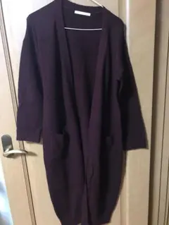 CITROIZM(シトロイムズ)前開きロングニットカーディガン　赤黒