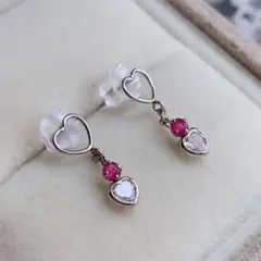 K18 ダイヤモンド ルビー ピアス マルチストーンピアス パヴェ留 K18 ダイヤモンド ルビー ピアス マルチストーンピアス パヴェ留