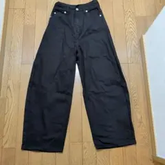 ワイドデニムパンツ ブラック