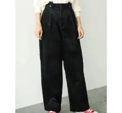 ブラック コーデュロイパンツ コットン100%