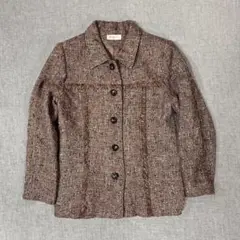 PerleBon　レディース　ツイードジャケット　上　フォーマル　シルク　ピンク