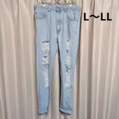Levi's リーバイス 505 ダメージ パンツ ライトブルー レディース