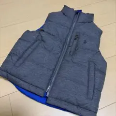 リバーシブル ダウンベスト 100cm グレー/青　ラルフローレン