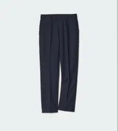 ユニクロ タックワイドパンツセンタープレスパンツ ネイビー Mサイズ スーツ代用