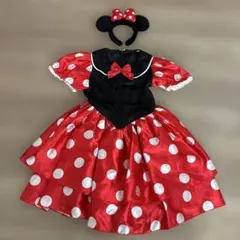 ミニーマウス風ドレスとヘッドバンドセット　ディズニー袋付き