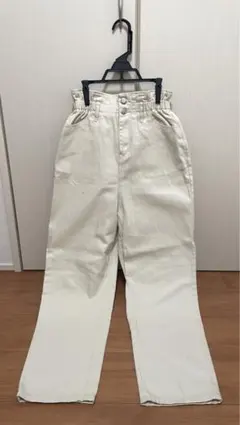 RETRO GIRLアイボリー コットン100% ストレートチノパン Lサイズ