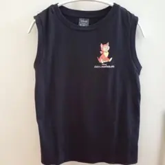 GU　Disney✨アリス ノースリーブ Tシャツ ブラック XS　ダイナ