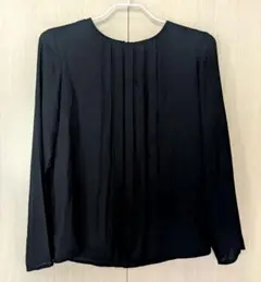 コムサイズム 黒 シフォン プリーツ 長袖シャツ