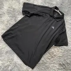 訳あり adidas アディダス ポロシャツ 黒 吸汗速乾 スポーツウェア L