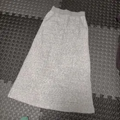 グレー スウェット素材 スリットロングスカート