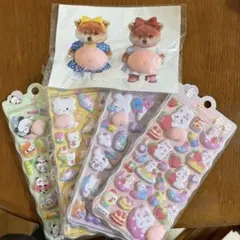 【お腹シール2匹/お尻シール4枚】パンダ うさぎ他　おなか　ぷにぷに　女の子　犬